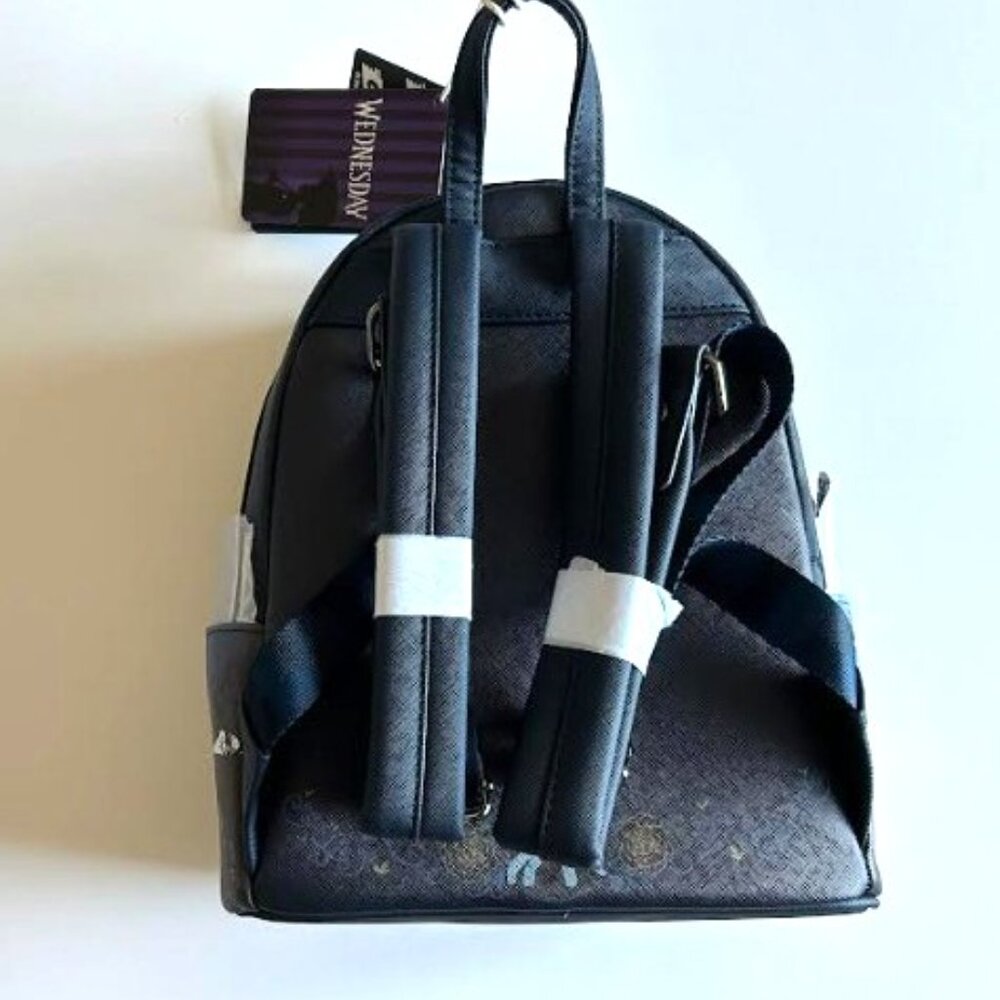 Loungefly Addams Family Wednesday Nevermore Academy Castle Glow Mini Backpack - Picture 10 of 13